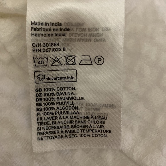 H&M White Textured Long Sleeve Top 10 - Picture 9 of 9